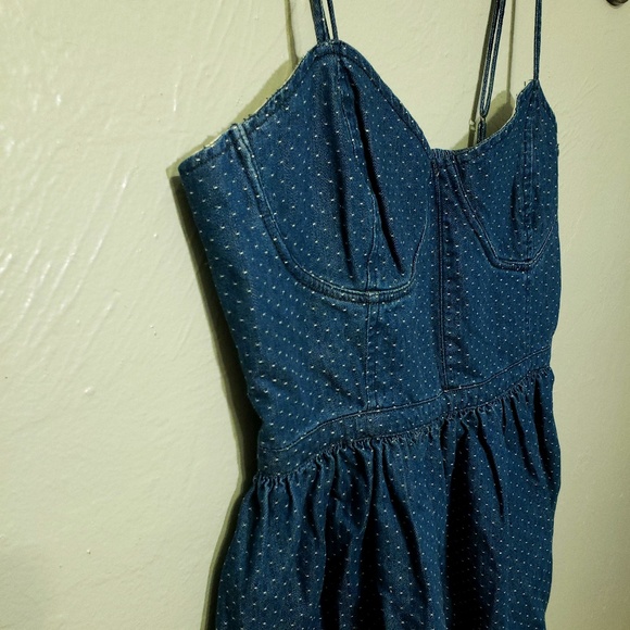 Free People blue polka dot mini dress - Picture 2 of 7